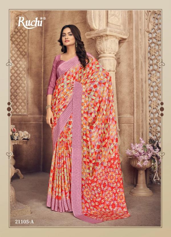 Ruchi Vivanta 21101 Series Fanncy Crepe Silk Saree Collection